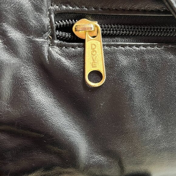 Vintage  Dawli  Black Leather   East West Bag   Gold & Patten Detailing, - Picture 6 of 15